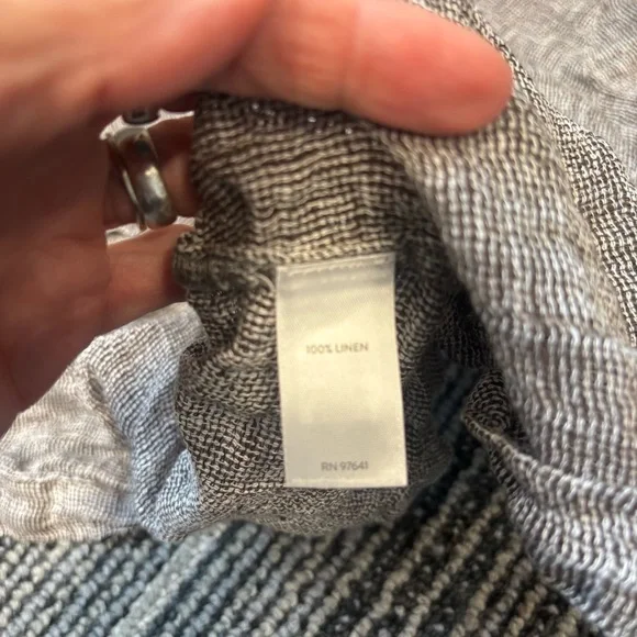 J Jill Purejill XLP Linen Top Loose Weave Boxy Blouse Gauzy - Picture 12 of 12